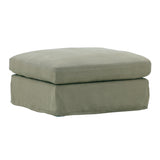 Winters linen Ottoman Slipcover Forest