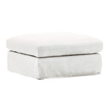 Winters linen Ottoman Slipcover White