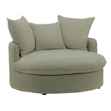 Hughes linen Lounger Slipcover Forest