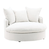 Hughes linen Lounger Slipcover White