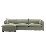 Klein linen 2 Piece Chaise Sectional Slipcover Forest