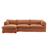 Klein linen 2 Piece Chaise Sectional Slipcover Sienna