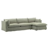 Izumi linen 2 Piece Chaise Sectional Slipcover Forest