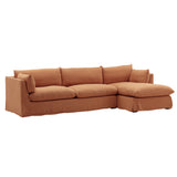 Izumi linen 2 Piece Chaise Sectional Slipcover Sienna
