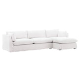 Izumi linen 2 Piece Chaise Sectional Slipcover White
